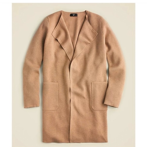 J. Crew Tan Juliette Collarless Women's Cardigan Sweater - Picture 11 of 12